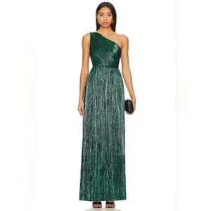 House of Harlow 1960 Green One-Shoulder Maxi Dress